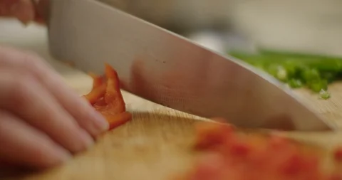 Chef Chopping Ingredients 스톡 동영상 105370206