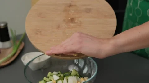 Chef Chopping Vegetables in Cooking Kitchen Video stock 341421492