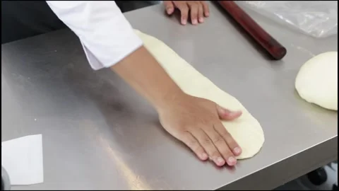 Chef clap the loaf dough Stock Footage 296045440