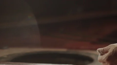 Chef clapping hands covered in flour. Slow motion video Stock Footage 124731280