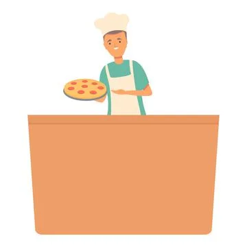Chef class cook icon cartoon vector. Online cooking Stock Illustration
