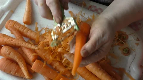 The chef cleans with a knife with a special knife Stock Footage 166335418