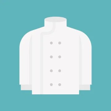 Chef clothes uniform icon, flat design vector Stock Illustration