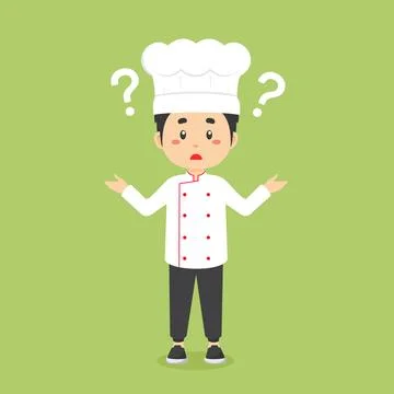 Chef Confused with Question Mark Stock Illustration
