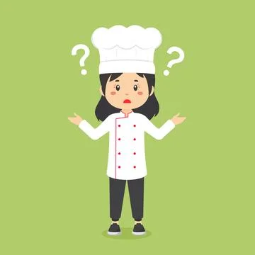 Chef Confused with Question Mark Stock Illustration