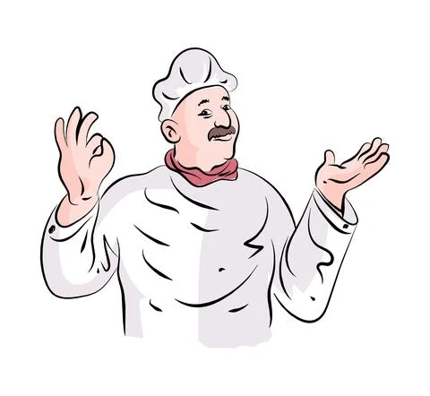 Chef Cook Backer illustration vector isolated Stock Illustration