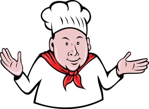 Chef cook baker hands out Stock Illustration