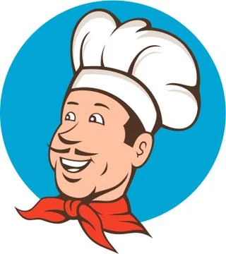 Chef cook baker smiling cartoon. Stock Illustration