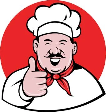 Chef cook baker thumbs up Stock Illustration
