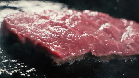 Chef cook a beef fillet in the pan Stock-Footage 108351275