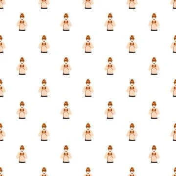 Chef cook character avatar seamlessly repeating pattern Stock Illustration