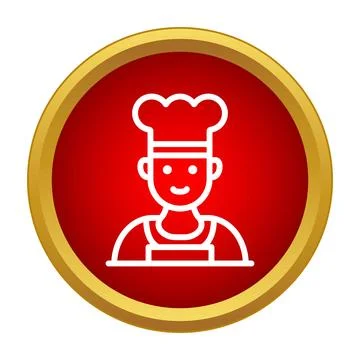 Chef cook character wearing hat uniform icon Stock Illustration