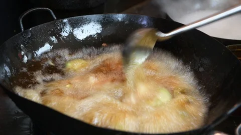 Chef cook on Chinese kitchen restaurant Stock Footage 117565811
