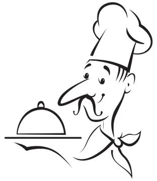 Chef cook contour Stock Illustration