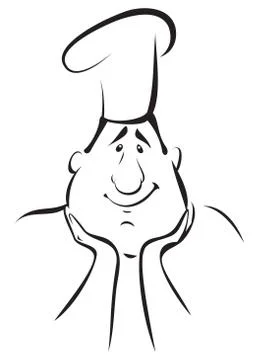 Chef cook contour Stock Illustration