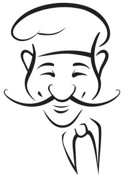 Chef cook contour Stock Illustration