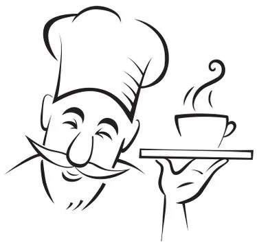 Chef cook contour Stock Illustration