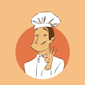 Chef. Cook delicious. vector illustration doodle sketch Stock Illustration