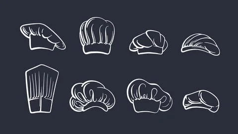 Chef, cook hat engraving Vector hand illustration Stock Illustration