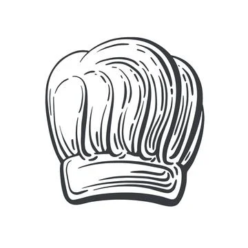 Chef, cook hat engraving Vector hand illustration Stock Illustration