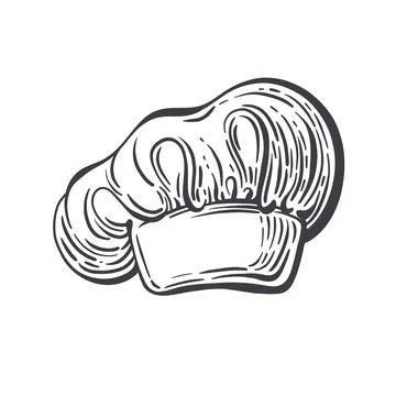 Chef, cook hat engraving Vector hand illustration Stock Illustration