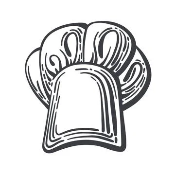 Chef, cook hat engraving Vector hand illustration Stock Illustration