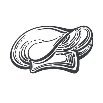 Chef, cook hat. Vector sketch Professional uniform Stock Illustration