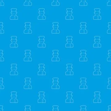 Chef cook pattern vector seamless blue Stock Illustration