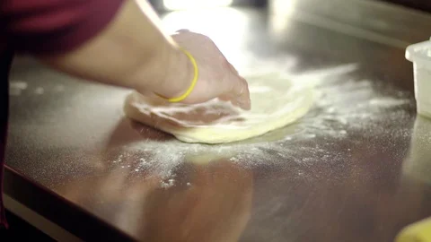 Chef cook pizza man preparing an organic delicious pizza Video stock 106389153