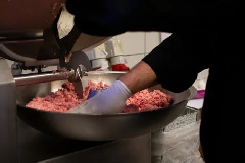 Chef cook preparing meatloaf composition Foto stock