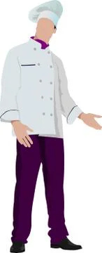 Chef cook in white. Vector illustration Illustrazione stock