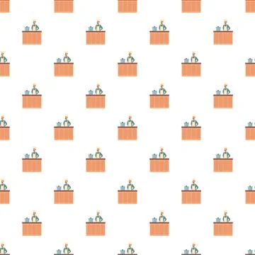 Chef cooking behind counter seamless pattern background Stockillustratie