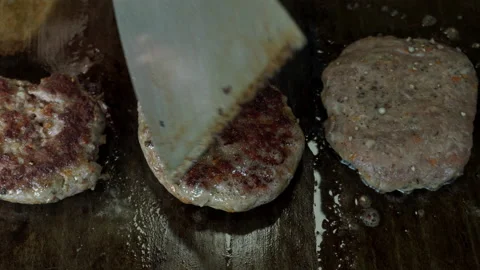 Chef cooking burger on grill Stock Footage 160021779