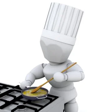 Chef cooking at burner Stock Illustration