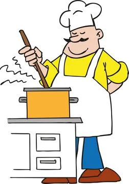 Chef cooking cartoon Stock Illustration