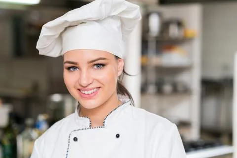 Chef Cooking, Cutting and preparing next plate Stock Photos