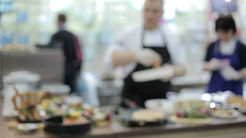 Chef is cooking a dish. Stock Footage 128324201