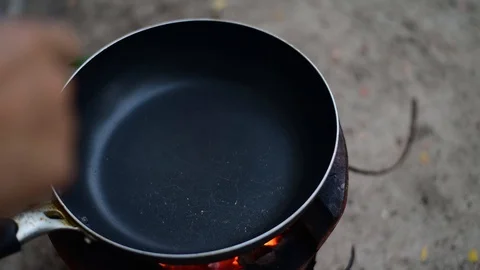 Chef cooking fish fried in pan. Stock Footage 128697269