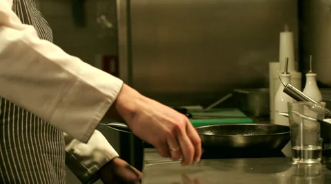 Chef Cooking Flambe Dish Stock Footage 50362925