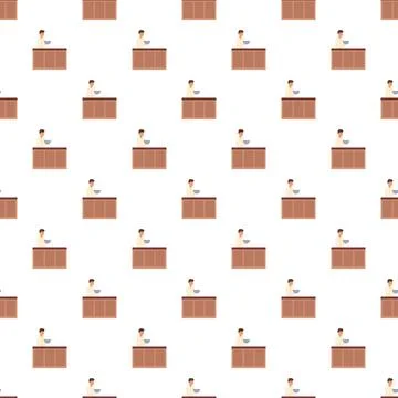 Chef cooking food seamless pattern background Stock Illustration
