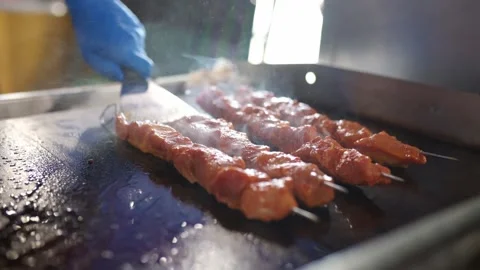 Chef cooking grilled meat Stock-Footage 279252322
