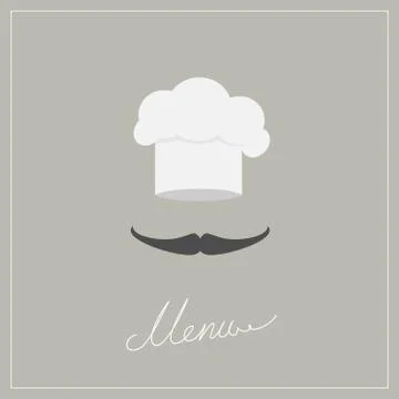 Chef in a cooking hat with text Menu. Vector illustration Stock Illustration