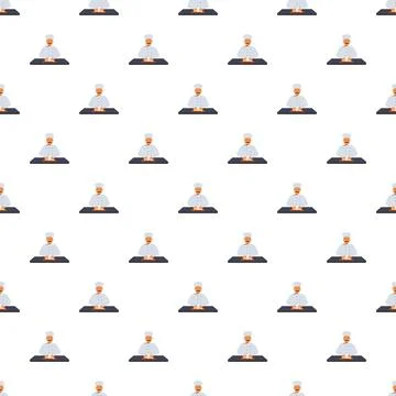 Chef cooking illustration pattern creating a culinary background Stock Illustration