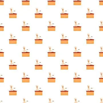 Chef cooking illustration seamless pattern on white background Stock Illustration