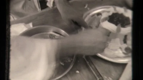 Chef Cooking in Kitchen, Gourmet Dinner being prepared. Cooks in the kitchen, co Stock Footage 130003294