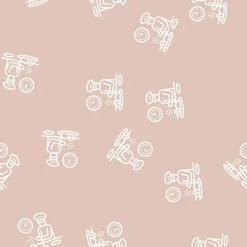 Chef cooking line seamless pattern 스톡 일러스트