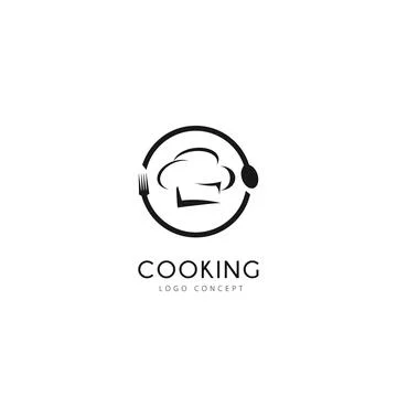 Chef Cooking Logo Design Template Flat Style Design Vector Stock Illustration
