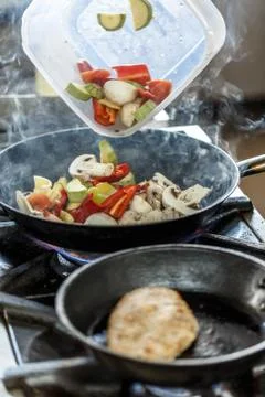 Chef cooking lunch Stock Photos