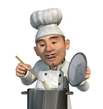Chef Cooking a Meal Stock Illustration