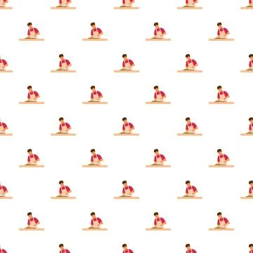 Chef cooking meal pattern culinary background イラスト素材